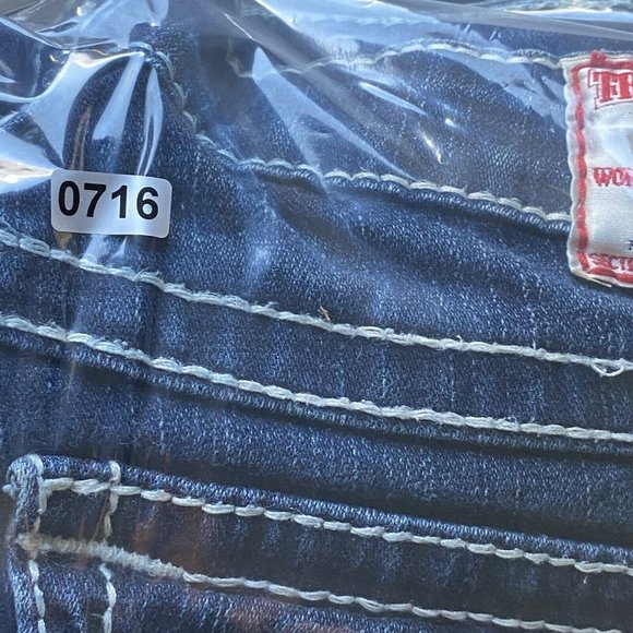 True Religion Disco Billy Big T Jeans Women's Size 28 Bootcut Dark Wash USA Made - Picture 14 of 14